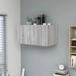 Casa si Gradina - Mobilier - Biblioteci si rafturi - Rafturi - Dulap montat pe perete, gri sonoma, 80x39x40 cm, lemn prelucrat - Infinity.ro