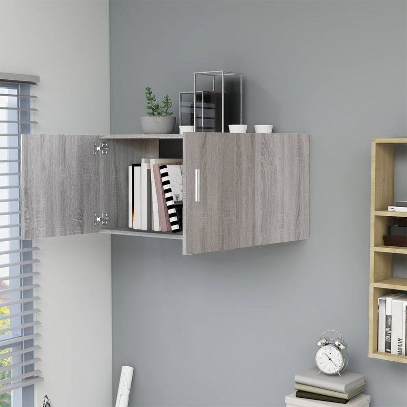 Casa si Gradina - Mobilier - Biblioteci si rafturi - Rafturi - Dulap montat pe perete, gri sonoma, 80x39x40 cm, lemn prelucrat - Infinity.ro