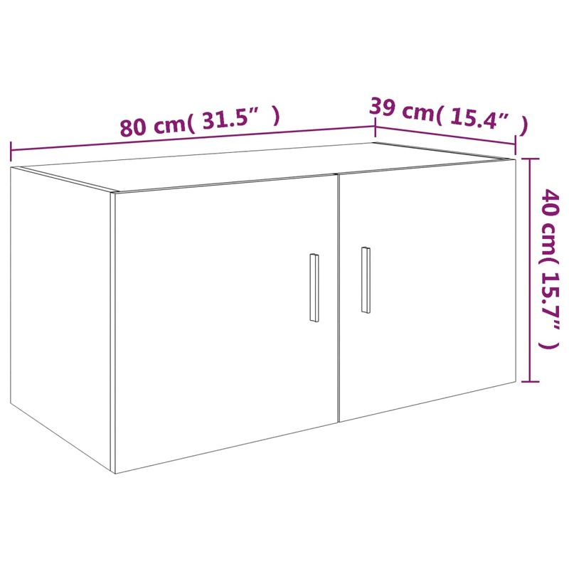 Casa si Gradina - Mobilier - Biblioteci si rafturi - Rafturi - Dulap montat pe perete, gri sonoma, 80x39x40 cm, lemn prelucrat - Infinity.ro