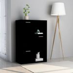 Casa si Gradina - Mobilier - Biblioteci si rafturi - Biblioteci - Dulap de depozitare, negru, 60 x 29,5 x 90 cm, PAL - Infinity.ro