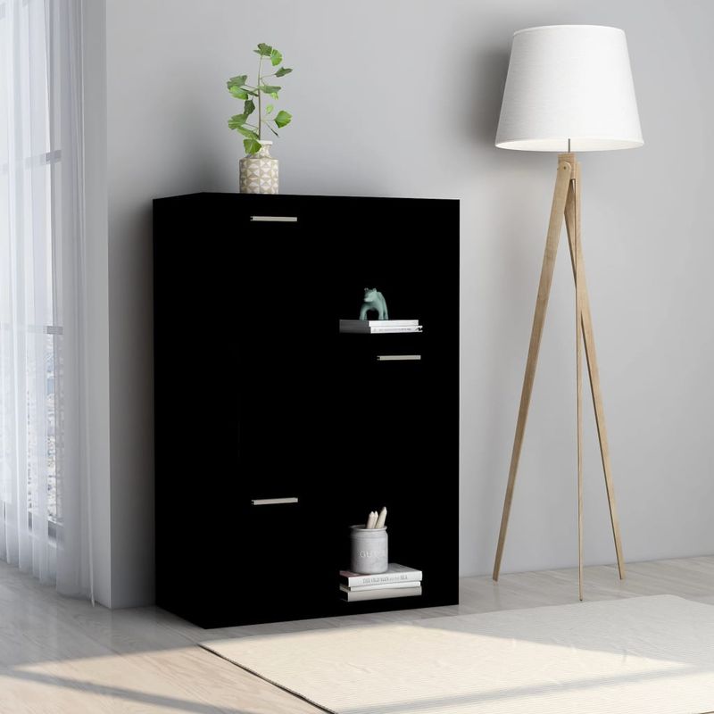 Casa si Gradina - Mobilier - Biblioteci si rafturi - Biblioteci - Dulap de depozitare, negru, 60 x 29,5 x 90 cm, PAL - Infinity.ro