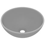 Casa si Gradina - Sanitare - Lavoar baie si accesorii - Lavoare si piedestale - Chiuveta baie lux, gri deschis mat, 32,5x14cm, ceramica, rotund - Infinity.ro