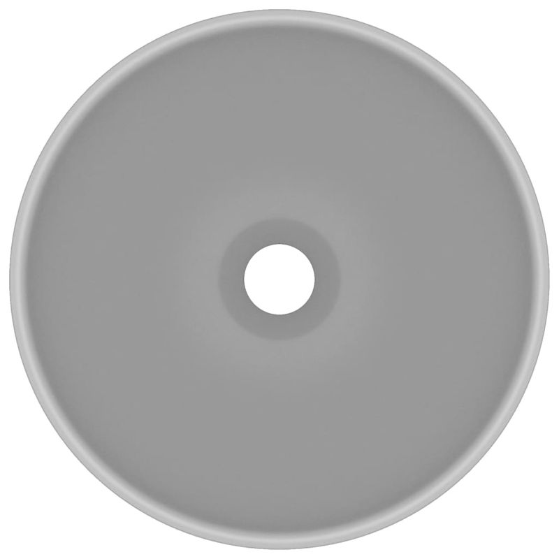 Casa si Gradina - Sanitare - Lavoar baie si accesorii - Lavoare si piedestale - Chiuveta baie lux, gri deschis mat, 32,5x14cm, ceramica, rotund - Infinity.ro