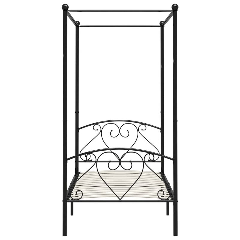 Casa si Gradina - Mobilier - Paturi si accesorii - Paturi - Cadru de pat cu baldachin, negru, 100 x 200 cm, metal - Infinity.ro