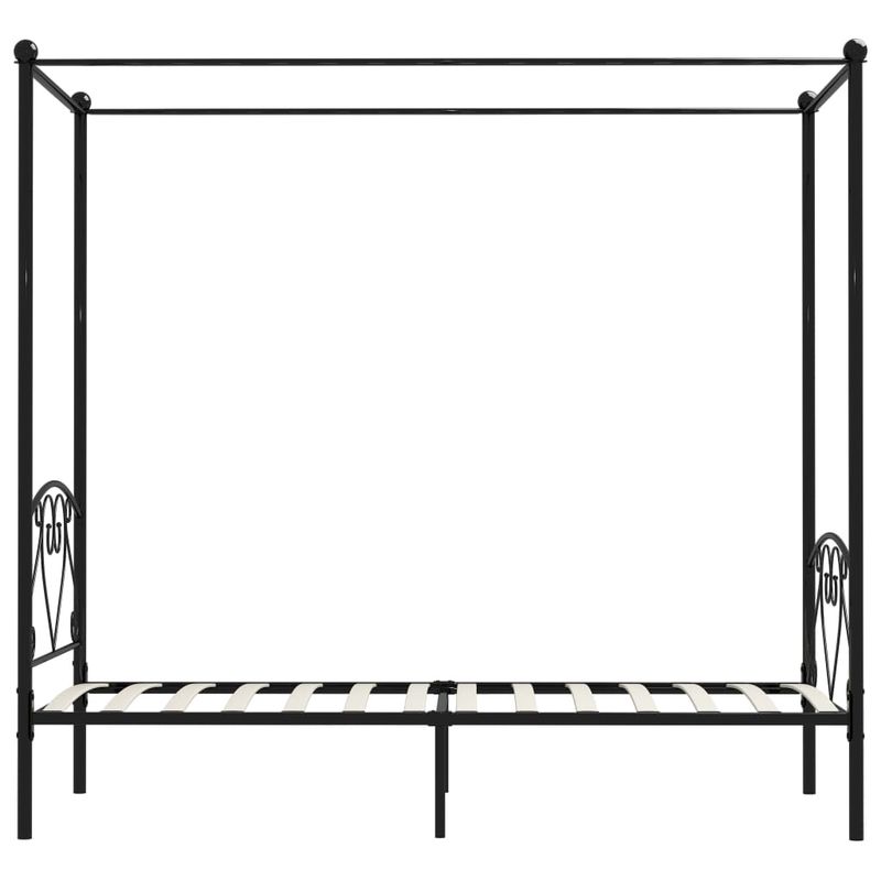 Casa si Gradina - Mobilier - Paturi si accesorii - Paturi - Cadru de pat cu baldachin, negru, 100 x 200 cm, metal - Infinity.ro