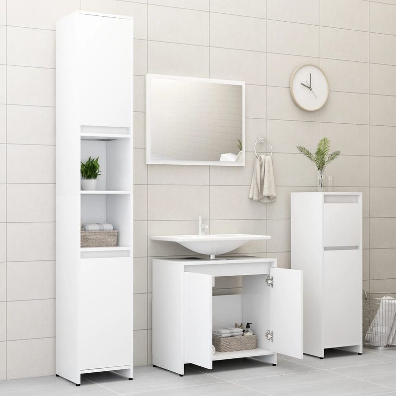 Casa si Gradina - Mobilier - Seturi de mobilier - Seturi baie - Set mobilier de baie, alb, PAL - Infinity.ro