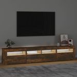 Casa si Gradina - Mobilier - Comode si corpuri - Comode - Comoda TV cu lumini LED, stejar fumuriu, 210x35x40 cm - Infinity.ro