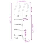Casa si Gradina - Constructii - Scari si accesorii interioare - Scari piscine - Scara de piscina, 54x38x184,5 cm, otel inoxidabil 304 - Infinity.ro