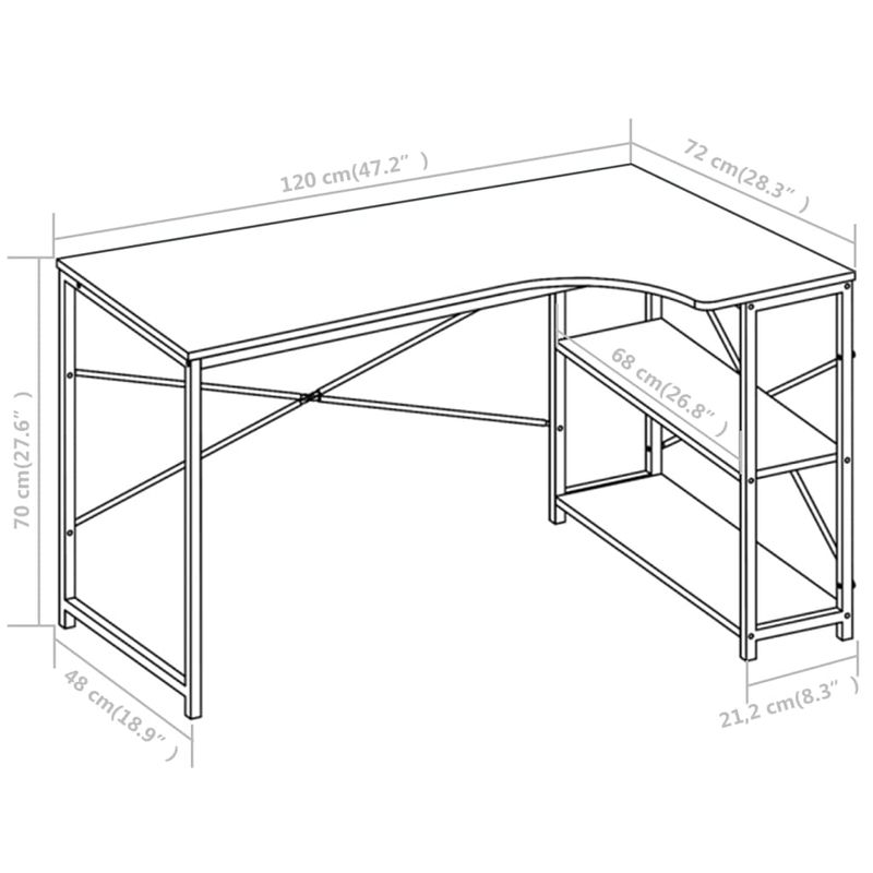 Casa si Gradina - Mobilier - Mese si birouri - Birouri - Birou de calculator, alb, 120 x 72 x 70 cm - Infinity.ro