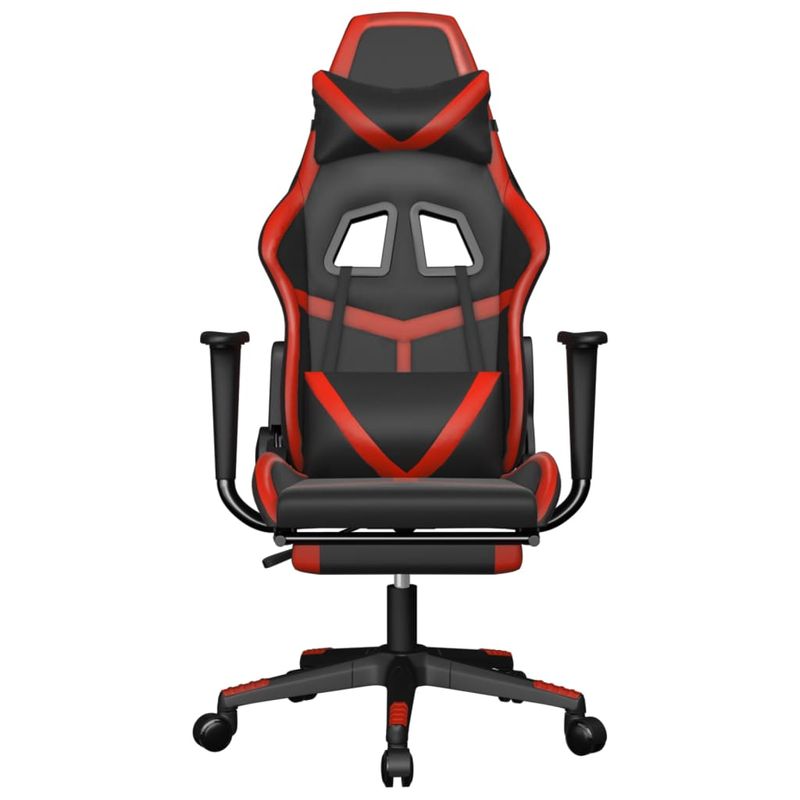 PC, gaming si accesorii - Gaming - Accesorii gaming - Scaune gaming - Scaun de gaming cu suport picioare, negru/rosu, piele ecologica - Infinity.ro