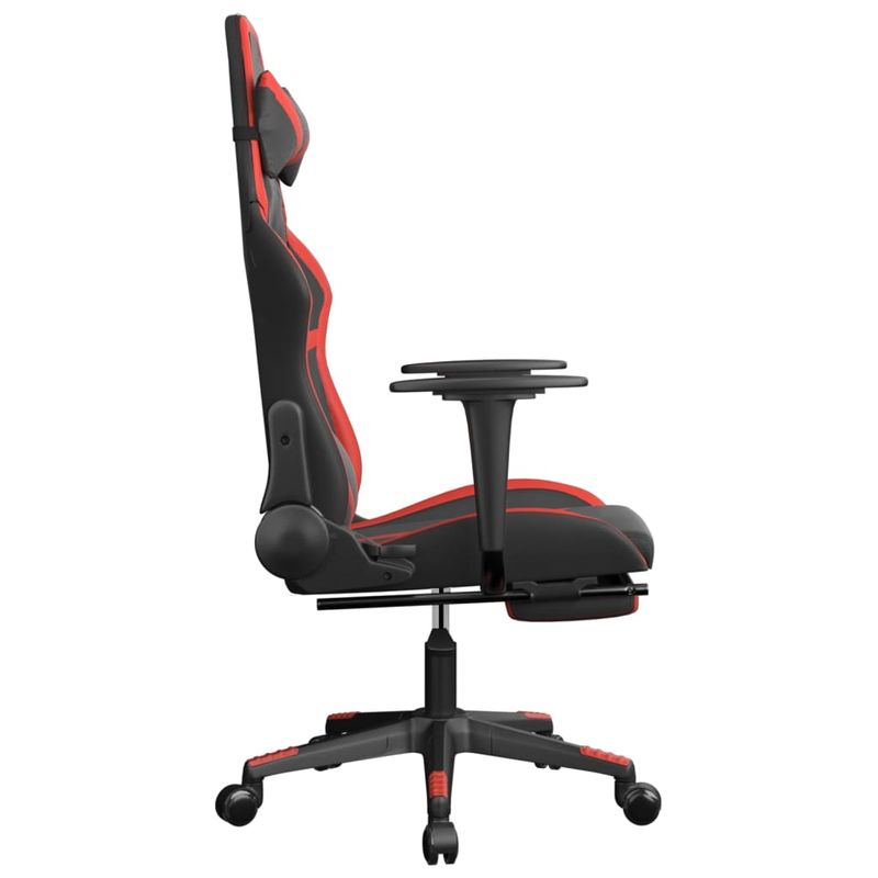 PC, gaming si accesorii - Gaming - Accesorii gaming - Scaune gaming - Scaun de gaming cu suport picioare, negru/rosu, piele ecologica - Infinity.ro