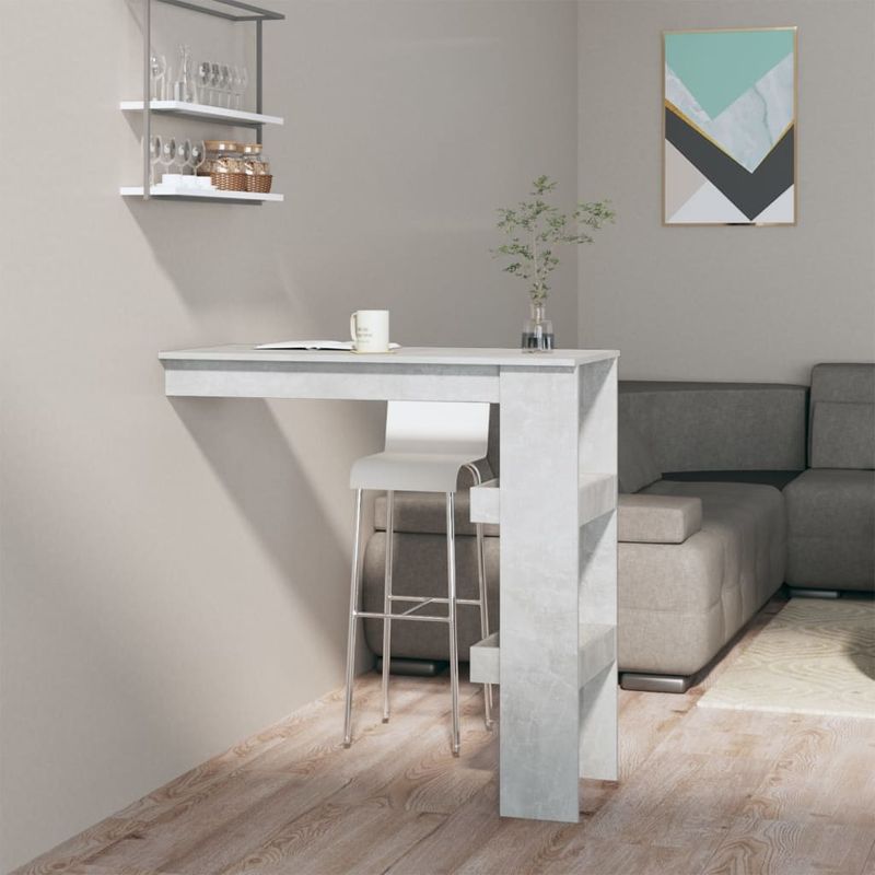 Casa si Gradina - Mobilier - Mese si birouri - Mese bucatarie si dining - Masa bar de perete gri beton 102x45x103,5 cm lemn compozit - Infinity.ro