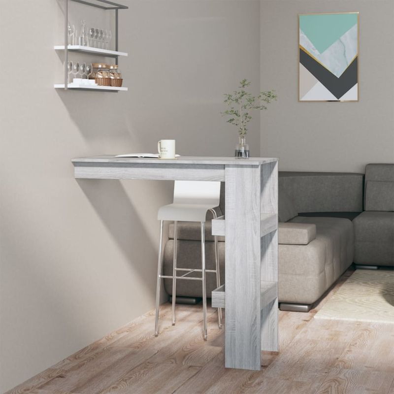 Casa si Gradina - Mobilier - Mese si birouri - Mese bucatarie si dining - Masa bar de perete gri sonoma 102x45x103,5 cm lemn compozit - Infinity.ro