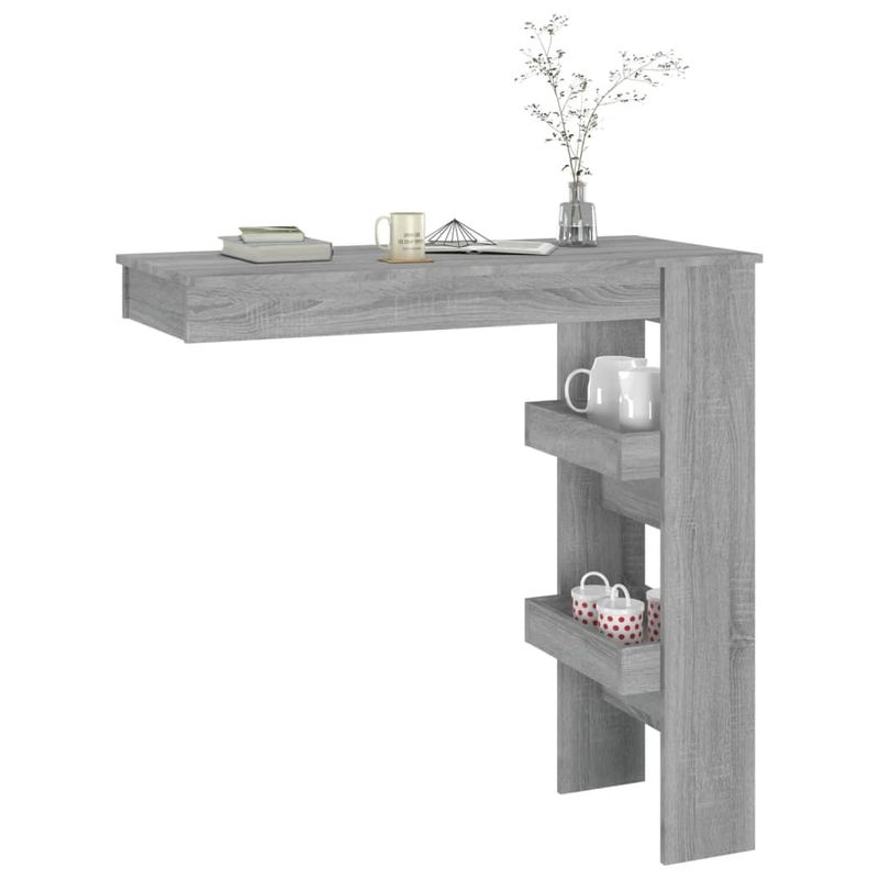 Casa si Gradina - Mobilier - Mese si birouri - Mese bucatarie si dining - Masa bar de perete gri sonoma 102x45x103,5 cm lemn compozit - Infinity.ro