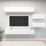 Casa si Gradina - Mobilier - Seturi de mobilier - Seturi living - Set dulapuri TV, 6 piese, alb, lemn prelucrat - Infinity.ro