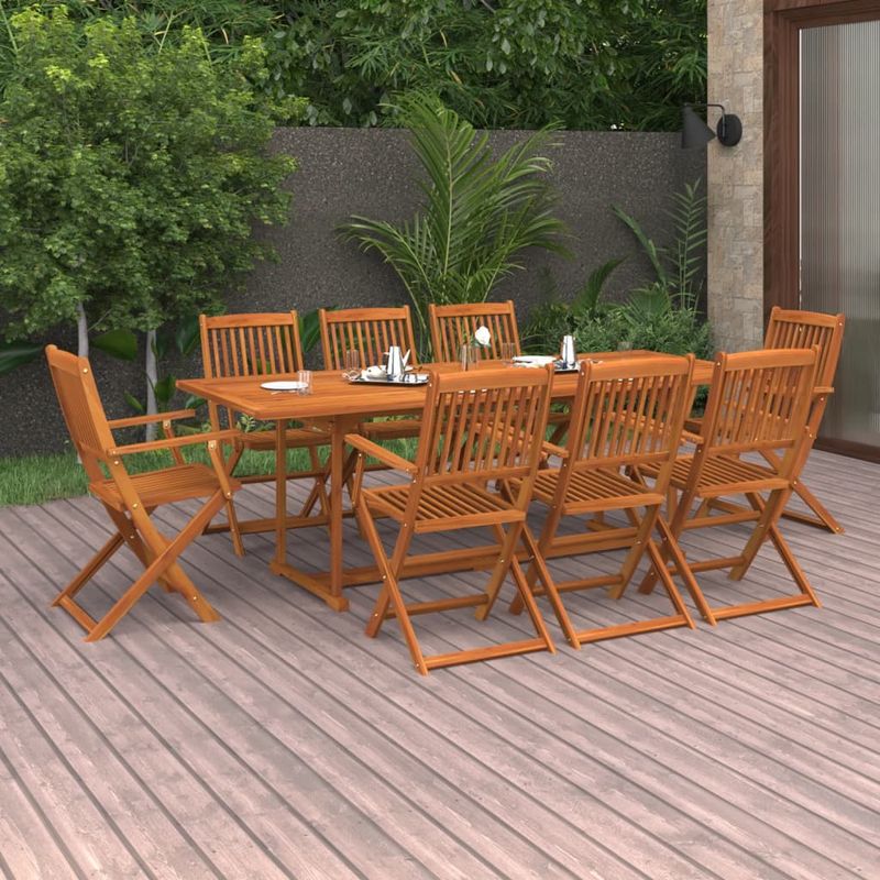 Casa si Gradina - Gradina si terasa - Mobilier exterior - Seturi mobila gradina - Set de masa pentru gradina, 9 piese, lemn masiv de acacia - Infinity.ro