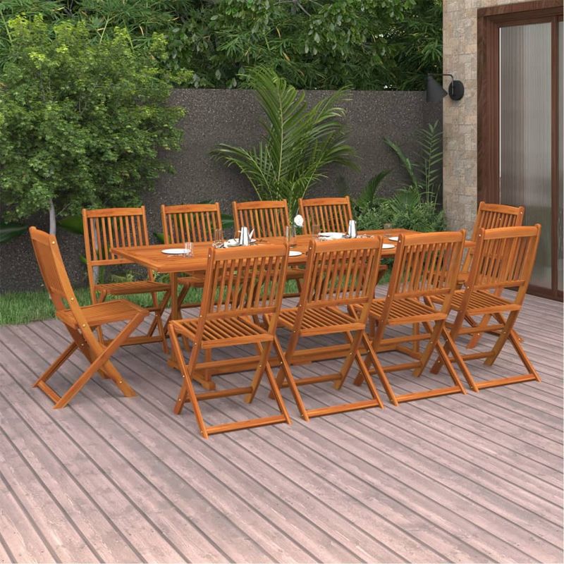 Casa si Gradina - Gradina si terasa - Mobilier exterior - Seturi mobila gradina - Set de masa pentru gradina, 11 piese, lemn masiv de acacia - Infinity.ro