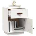 Casa si Gradina - Mobilier - Comode si corpuri - Noptiere - Noptiera, alb, 40x34x55 cm, lemn masiv de pin - Infinity.ro