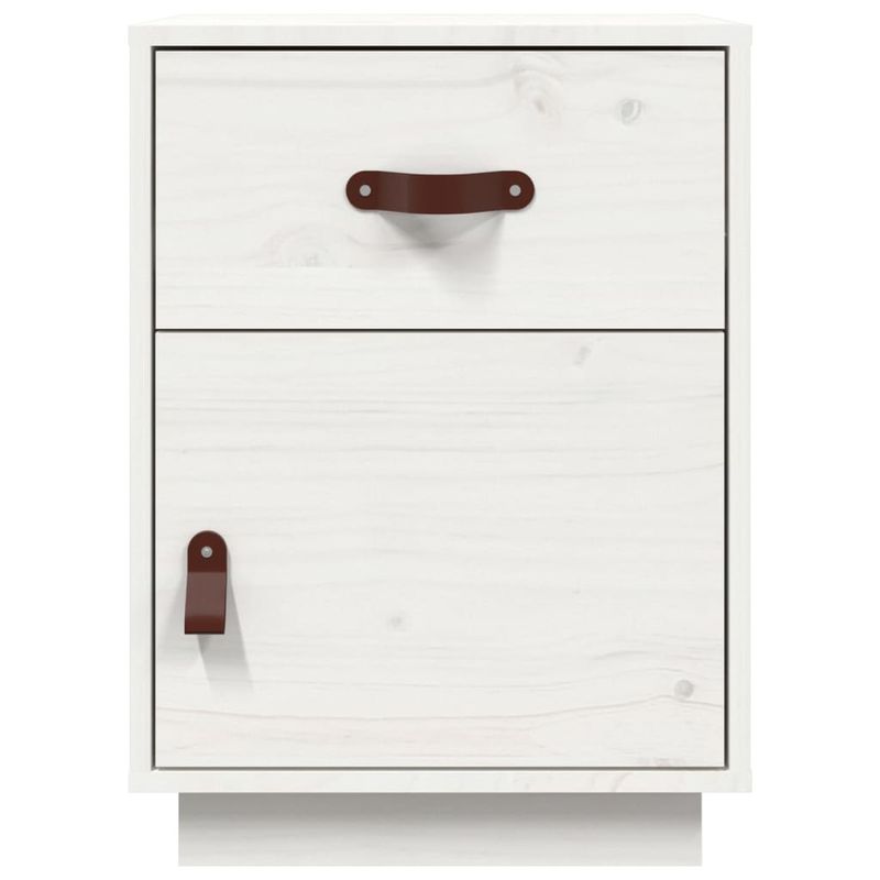 Casa si Gradina - Mobilier - Comode si corpuri - Noptiere - Noptiera, alb, 40x34x55 cm, lemn masiv de pin - Infinity.ro