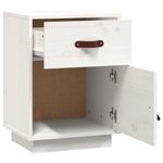 Casa si Gradina - Mobilier - Comode si corpuri - Noptiere - Noptiera, alb, 40x34x55 cm, lemn masiv de pin - Infinity.ro
