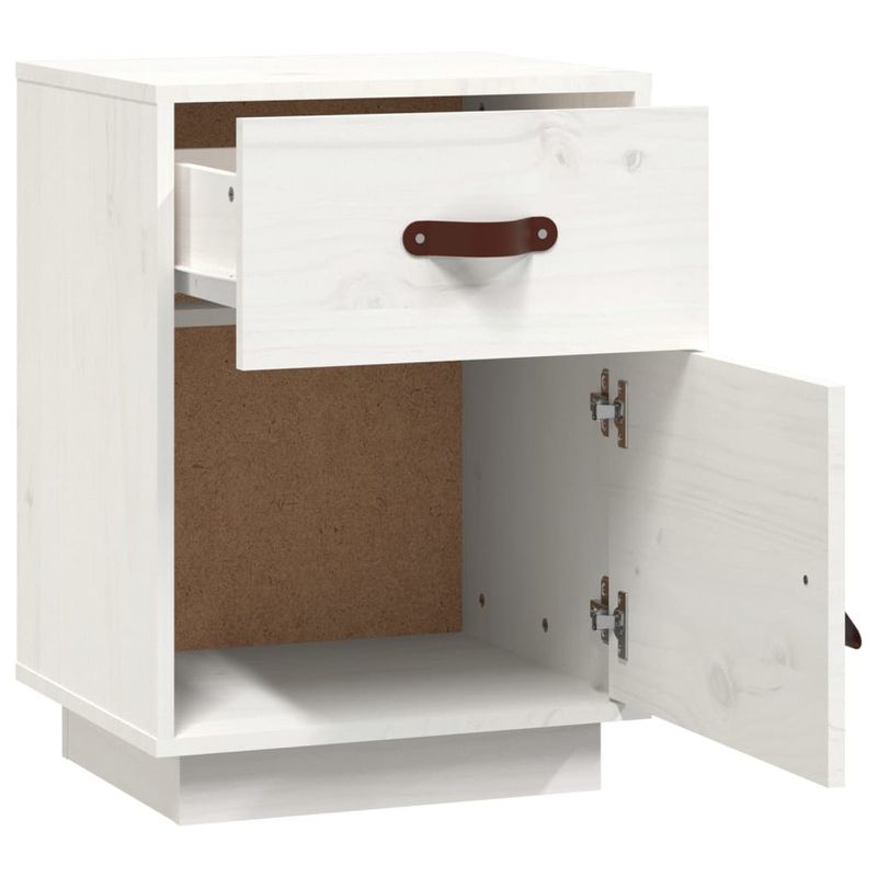 Casa si Gradina - Mobilier - Comode si corpuri - Noptiere - Noptiera, alb, 40x34x55 cm, lemn masiv de pin - Infinity.ro