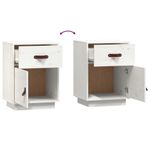 Casa si Gradina - Mobilier - Comode si corpuri - Noptiere - Noptiera, alb, 40x34x55 cm, lemn masiv de pin - Infinity.ro
