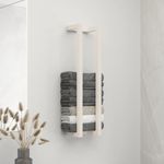 Casa si Gradina - Sanitare - Suporturi si accesorii baie - Suporturi baie - Suport pentru prosoape, alb, 23x18x90 cm, lemn masiv de pin - Infinity.ro
