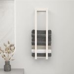 Casa si Gradina - Sanitare - Suporturi si accesorii baie - Suporturi baie - Suport pentru prosoape, alb, 23x18x90 cm, lemn masiv de pin - Infinity.ro