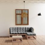 Casa si Gradina - Gradina si terasa - Mobilier exterior - Seturi mobila gradina - Set mobilier de gradina cu perne, 5 piese, lemn masiv de pin - Infinity.ro