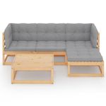 Casa si Gradina - Gradina si terasa - Mobilier exterior - Seturi mobila gradina - Set mobilier de gradina cu perne, 5 piese, lemn masiv de pin - Infinity.ro