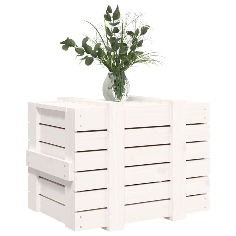 Casa si Gradina - Mobilier - Organizare si depozitare - Cutii depozitare - Cutie de depozitare, alb, 58x40,5x42 cm, lemn masiv de pin - Infinity.ro
