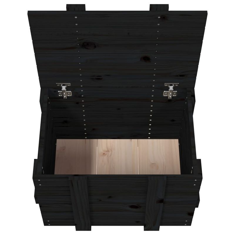 Casa si Gradina - Mobilier - Organizare si depozitare - Cutii depozitare - Cutie de depozitare, negru, 58x40,5x42 cm, lemn masiv de pin - Infinity.ro