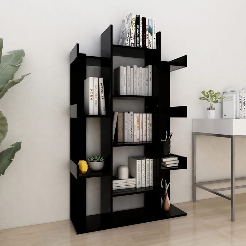 Casa si Gradina - Mobilier - Biblioteci si rafturi - Biblioteci - Biblioteca, negru, 86x25,5x140 cm, PAL - Infinity.ro