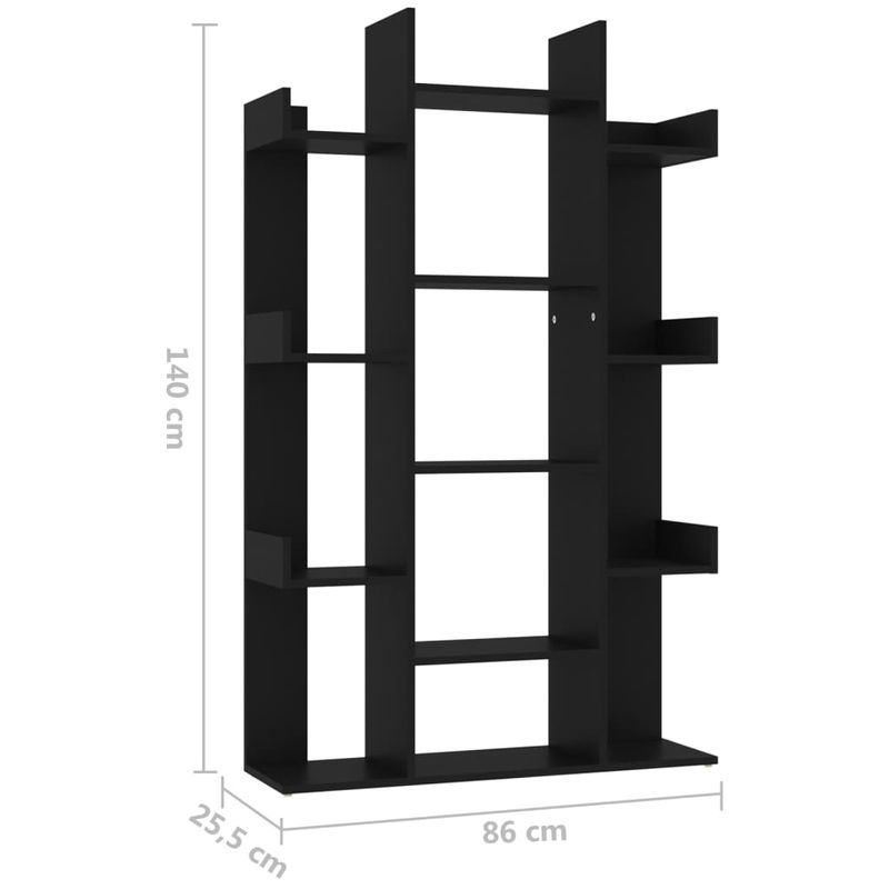 Casa si Gradina - Mobilier - Biblioteci si rafturi - Biblioteci - Biblioteca, negru, 86x25,5x140 cm, PAL - Infinity.ro