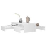 Casa si Gradina - Mobilier - Mese si birouri - Masute de cafea - Set de masute de cafea suprapuse, alb, 100x100x26,5 cm, PAL - Infinity.ro