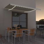 Casa si Gradina - Gradina si terasa - Umbrele si pavilioane - Umbrele - Copertina retractabila manual LED, crem, 450x350 cm - Infinity.ro