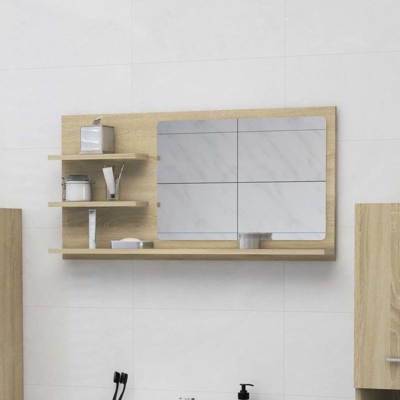 Casa si Gradina - Mobilier - Comode si corpuri - Masute de toaleta - Oglinda de baie, stejar Sonoma, 90 x 10,5 x 45 cm, PAL - Infinity.ro