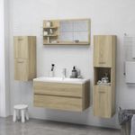 Casa si Gradina - Mobilier - Comode si corpuri - Masute de toaleta - Oglinda de baie, stejar Sonoma, 90 x 10,5 x 45 cm, PAL - Infinity.ro