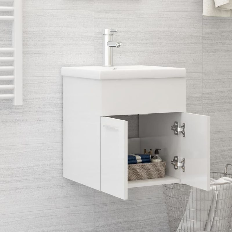 Casa si Gradina - Mobilier - Seturi de mobilier - Seturi baie - Masca de chiuveta, negru, 41x38,5x46 cm, PAL - Infinity.ro