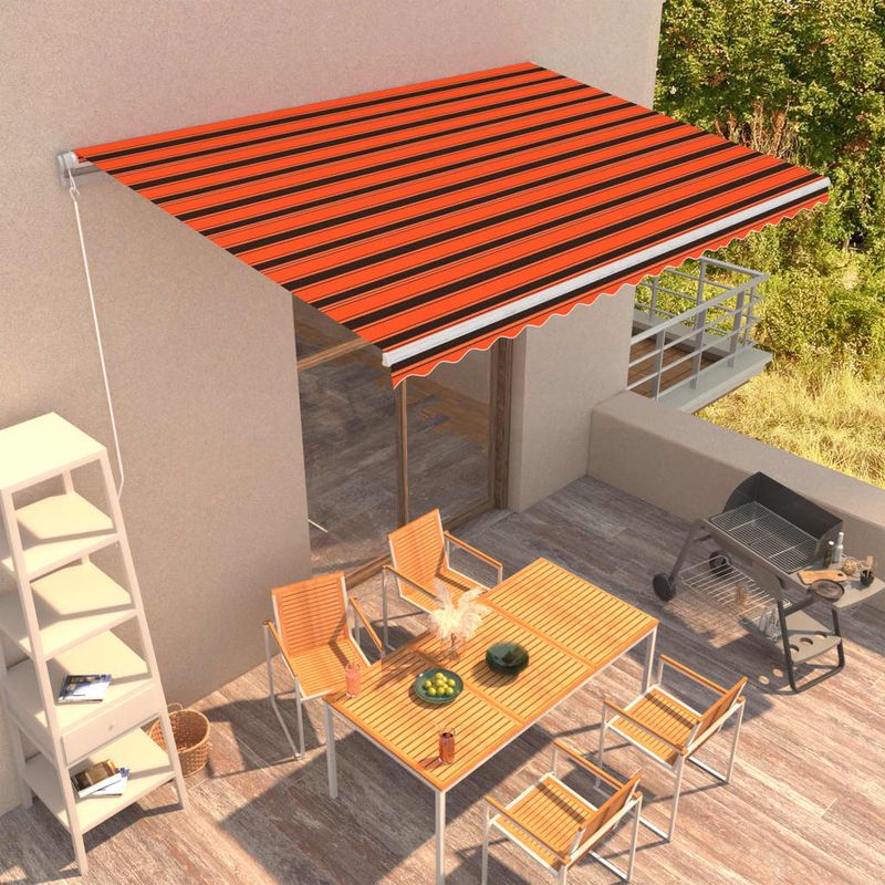 Casa si Gradina - Gradina si terasa - Umbrele si pavilioane - Umbrele - Copertina retractabila manual, portocaliu & maro, 450 x 300 cm - Infinity.ro