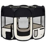 Petshop - Accesorii petshop - Culcusuri si custi - Custi interior si exterior - Tarc de caini pliabil cu sac de transport, negru, 90x90x58 cm - Infinity.ro