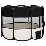 Petshop - Accesorii petshop - Culcusuri si custi - Custi interior si exterior - Tarc de caini pliabil cu sac de transport, negru, 90x90x58 cm - Infinity.ro