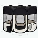 Petshop - Accesorii petshop - Culcusuri si custi - Custi interior si exterior - Tarc de caini pliabil cu sac de transport, negru, 90x90x58 cm - Infinity.ro
