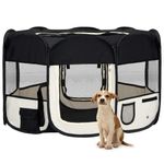 Petshop - Accesorii petshop - Culcusuri si custi - Tarcuri si colivii - Tarc de caini pliabil cu sac de transport, negru, 125x125x61 cm - Infinity.ro