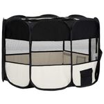 Petshop - Accesorii petshop - Culcusuri si custi - Tarcuri si colivii - Tarc de caini pliabil cu sac de transport, negru, 125x125x61 cm - Infinity.ro