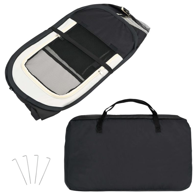 Petshop - Accesorii petshop - Culcusuri si custi - Tarcuri si colivii - Tarc de caini pliabil cu sac de transport, negru, 125x125x61 cm - Infinity.ro