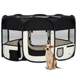 Petshop - Accesorii petshop - Culcusuri si custi - Custi interior si exterior - Tarc de caini pliabil cu sac de transport, negru, 145x145x61 cm - Infinity.ro