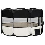 Petshop - Accesorii petshop - Culcusuri si custi - Custi interior si exterior - Tarc de caini pliabil cu sac de transport, negru, 145x145x61 cm - Infinity.ro