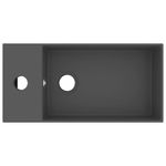 Casa si Gradina - Sanitare - Lavoar baie si accesorii - Lavoare si piedestale - Chiuveta de baie cu preaplin, gri inchis, ceramica - Infinity.ro