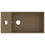 Casa si Gradina - Sanitare - Lavoar baie si accesorii - Lavoare si piedestale - Chiuveta de baie cu preaplin, crem mat, ceramica - Infinity.ro